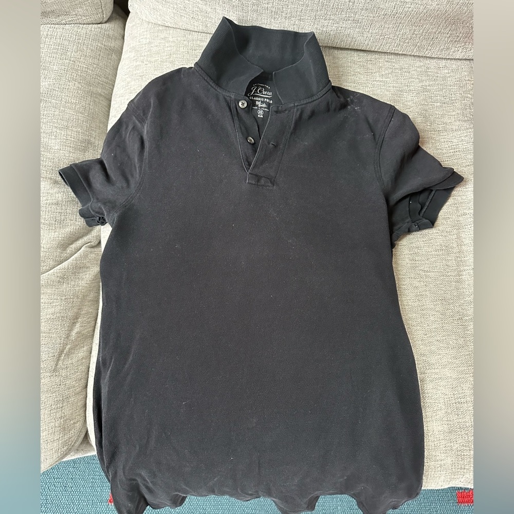 Men’s J Crew Classic piqué polo shirt black - size XS.